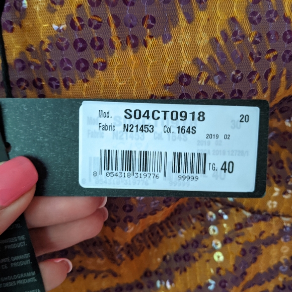 Just Cavalli Purple Orange Asymmetrical Mini Dress NWT Sz 6 - Picture 5 of 9